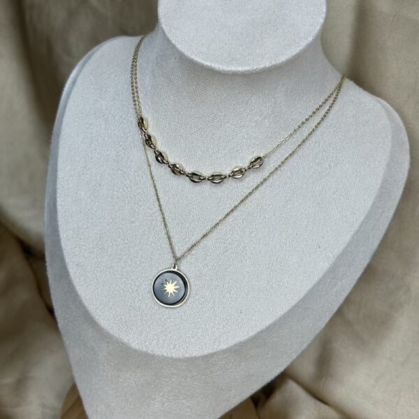 Collier Double Rangs Onyx Sun