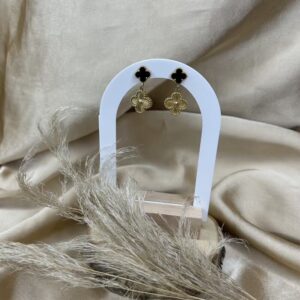 Boucles d’oreilles Trèfle doré pendantes