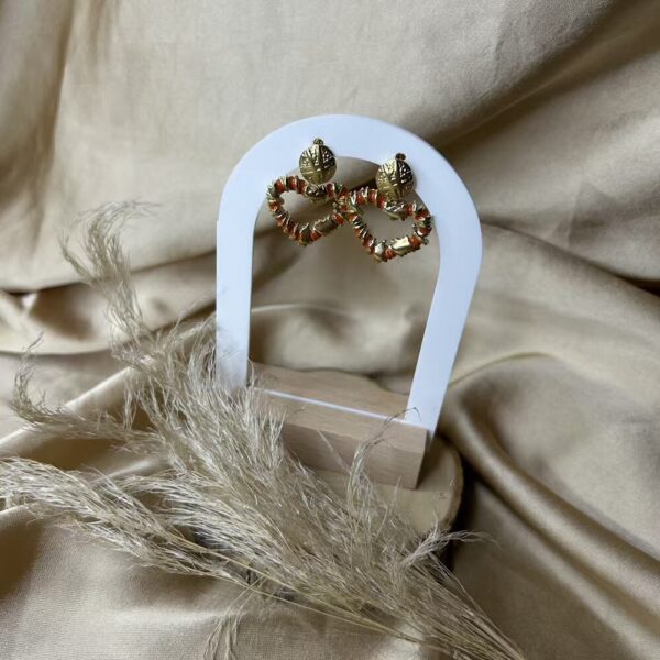 Boucles d'oreilles Coeur Corail