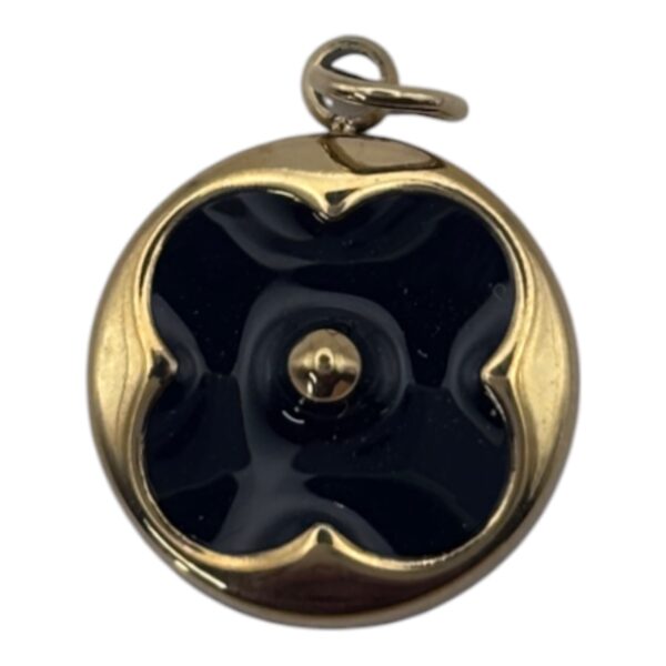 Charm quatre feuilles noires en acier inoxydable