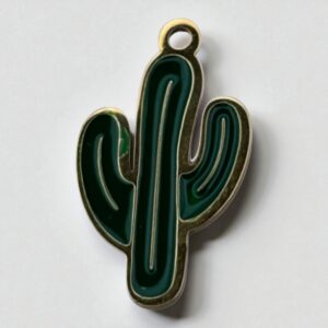 Charm Cactus Vert en acier inoxydable
