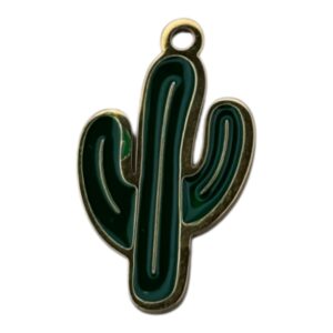 Charm Cactus Vert en acier inoxydable