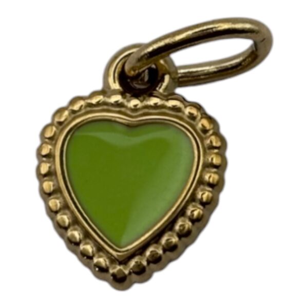 Charm Coeur vert en acier inoxydable