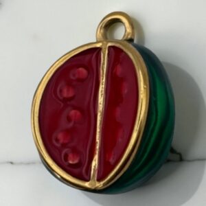 Charm 3d  pastèque en acier inoxydable