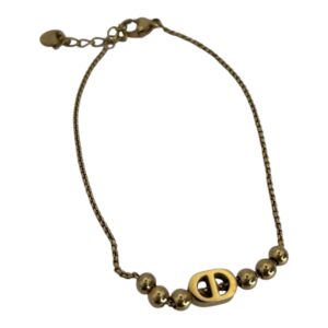 Bracelet CD Perles Dorées