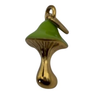 Charm champignon vert en acier inoxydable