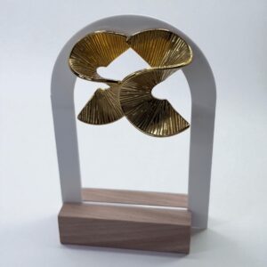 Boucle D'oreille Dorée Spirale Torsadée