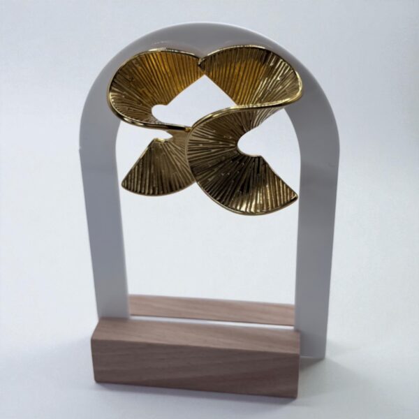 Boucle D'oreille Dorée Spirale Torsadée