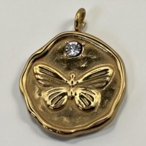 Charme Papillon Breloques en acier inoxydable