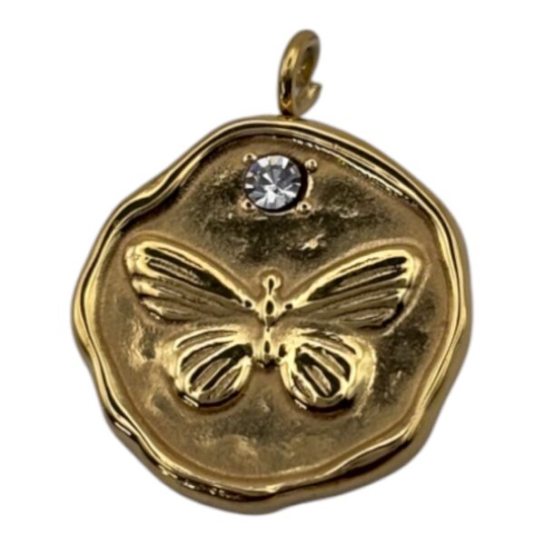 Charme Papillon Breloques en acier inoxydable