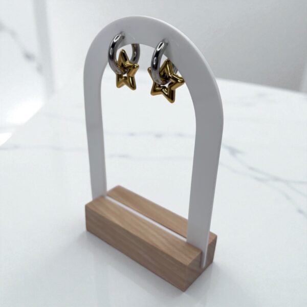 Boucles d'oreilles pendantes scintillantes en forme d'étoile