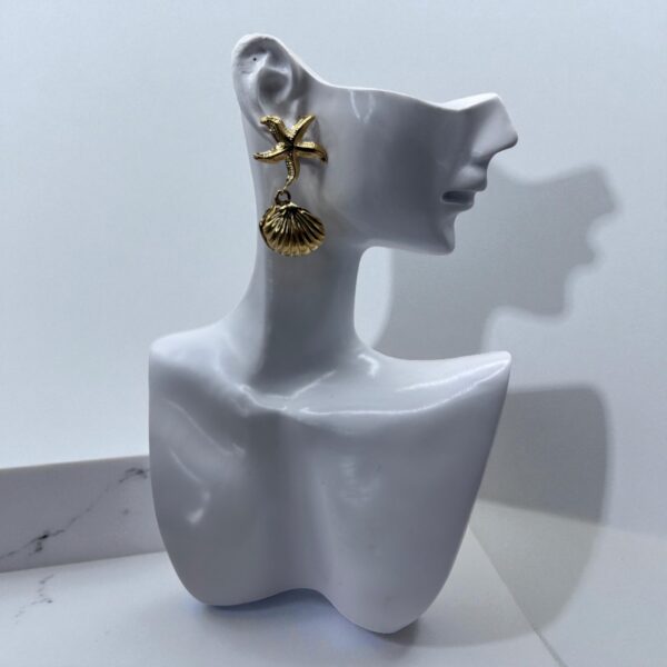 Boucles d'oreilles coquillage et étoile de mer