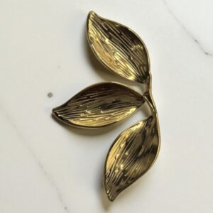 Boucles d'oreilles trois feuilles en or