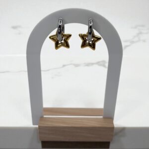 Boucles d'oreilles pendantes scintillantes en forme d'étoile