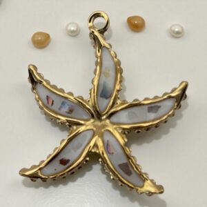 Charme Etoile de Mer Nacre en acier inoxydable