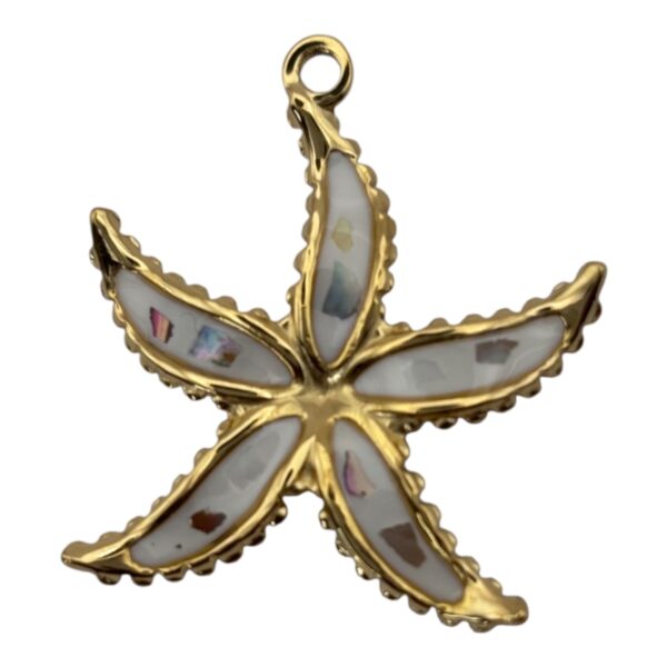 Charme Etoile de Mer Nacre en acier inoxydable