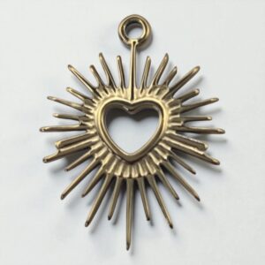 Charm Cœur éclatant en acier inoxydable