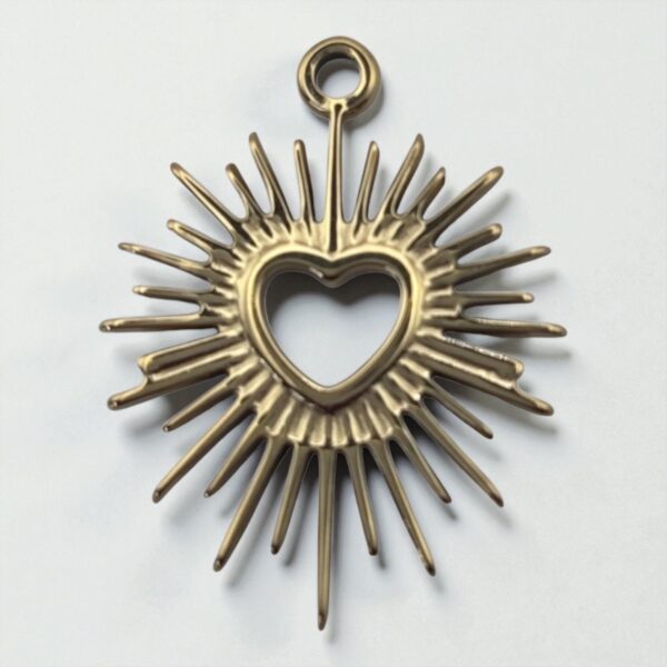 Charm Cœur éclatant en acier inoxydable