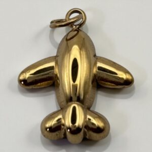 Charme Puffy Avion en acier inoxydable