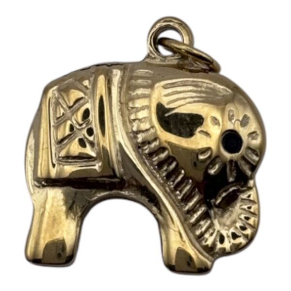 Charme éléphant antique en acier inoxydable