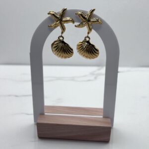 Boucles d'oreilles coquillage et étoile de mer