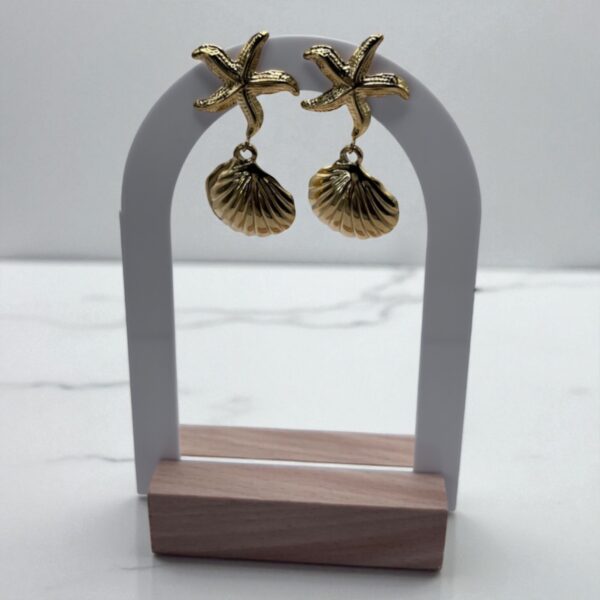 Boucles d'oreilles coquillage et étoile de mer