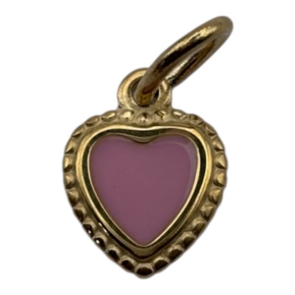 Charm Coeur Rose en acier inoxydable