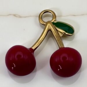 Charme Cerises rouge en acier inoxydable