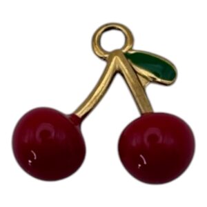 charme-cerises-rouge-en-acier-inoxydable